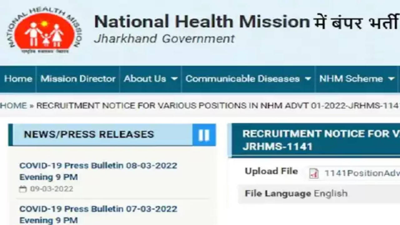 JRHMS Recruitment 2022 Vacancy for these 1141 posts in Health