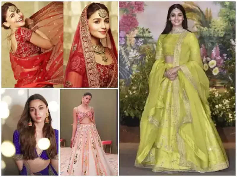 Alia Bhatt gives out bridal vibes in a golden lehenga - Times of India